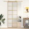 vidaXL Porte coulissante dor&eacute; 76x205 cm verre ESG d&eacute;poli et aluminium