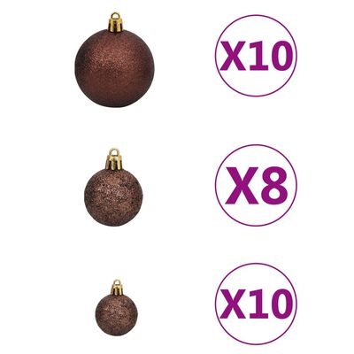 vidaXL Sapin de Noël artificiel 300 LED&boules&neige floquée 210 cm