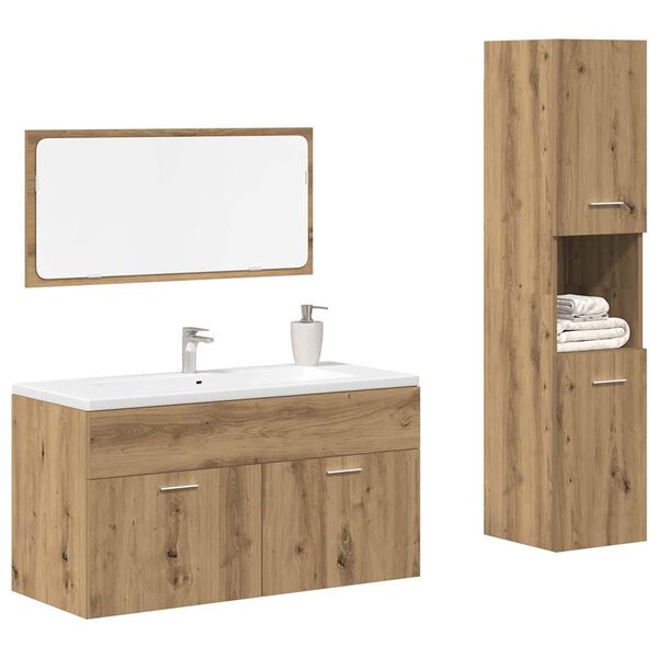 vidaXL Ensemble de meubles salle de bain 3 pcs bois d'ingénierie