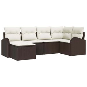 vidaXL Ensemble de canap&eacute; de jardin Marron polyrotin