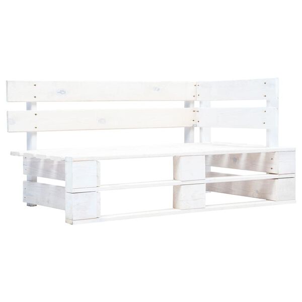 vidaXL Canap&eacute; d'angle palette de jardin Bois de pin impr&eacute;gn&eacute; de blanc
