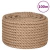 vidaXL Corde de jute 100 m de long 16 mm d'&eacute;paisseur
