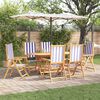 vidaXL Ensemble de salle à manger pour jardin 7 pcs Bleu et blanc