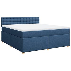 vidaXL Sommier &agrave; lattes de lit avec matelas Bleu 180x200 cm Tissu