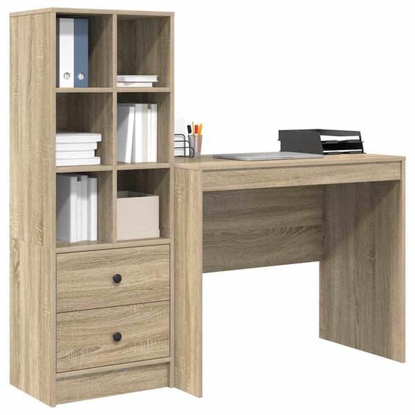 vidaXL Bureau avec tiroir 2 pcs Ch&ecirc;ne Sonoma