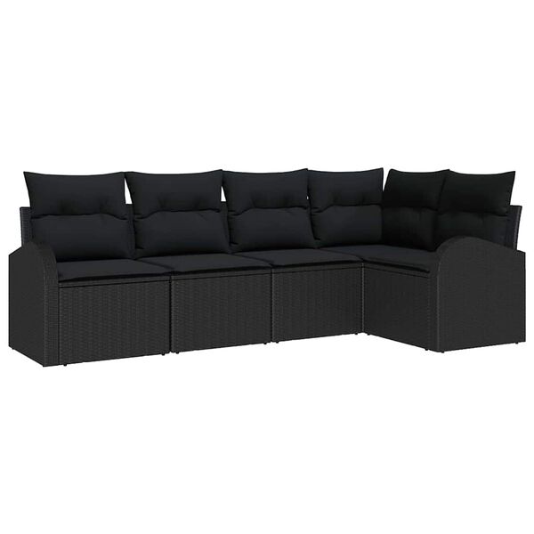 vidaXL Ensemble de Canap&eacute;s avec coussin Noir Polyester