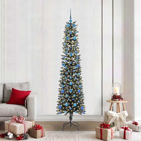 vidaXL Sapin de No&euml;l artificiel Vert 210 cm PVC, plastique et acier