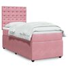 vidaXL Sommier &agrave; lattes de lit avec matelas Rose 90x200 cm Velours