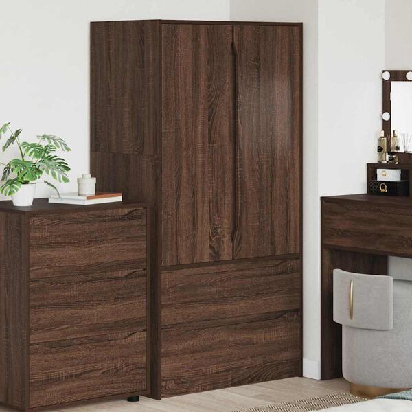 vidaXL Armoire Ch&ecirc;ne brun 79,5 x 49 x 156 cm Bois d&rsquo;ing&eacute;nierie