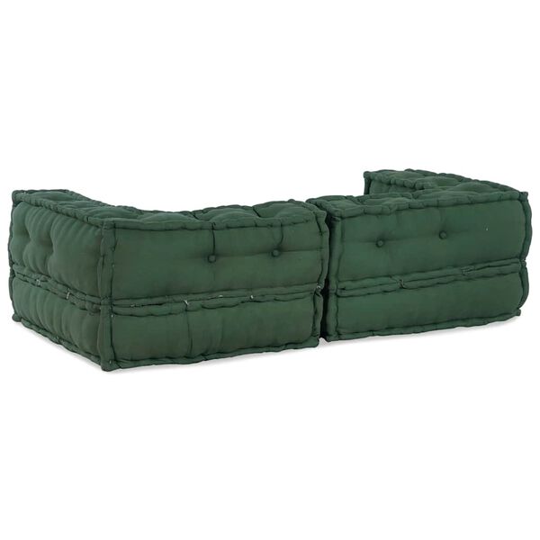 vidaXL Canap&eacute; modulaire 2 places vert 140x70x36 tissu