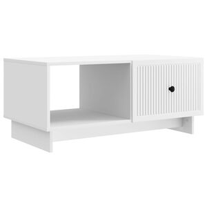 vidaXL Table basse Blanc 90 x 50 x 40 cm Bois d'ing&eacute;nierie