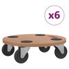 vidaXL Chariots sur roulettes 6 pcs rond bois d'ing&eacute;nierie