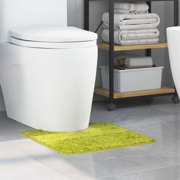 vidaXL Tapis de bain antid&eacute;rapant avec d&eacute;coupe pour toilette Vert