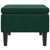 vidaXL Tabouret avec pieds en bois Vert foncé Velours