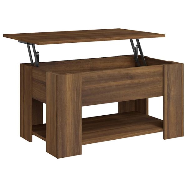 vidaXL Table basse Chêne marron 79x49x41 cm Bois d'ingénierie