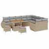 vidaXL Ensemble de canap&eacute; de jardin 12 pc Beige polyrotin