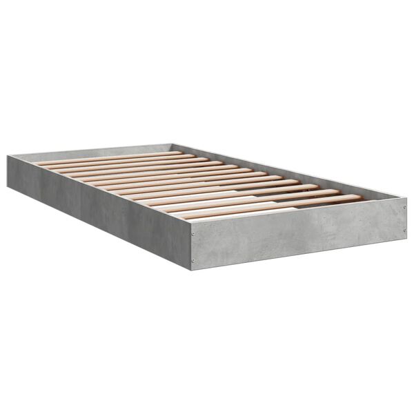 vidaXL Cadre de lit sans matelas gris b&eacute;ton 100x200 cm