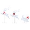 vidaXL Renne de No&euml;l avec tra&icirc;neau 3 pc 72 LED Blanc froid