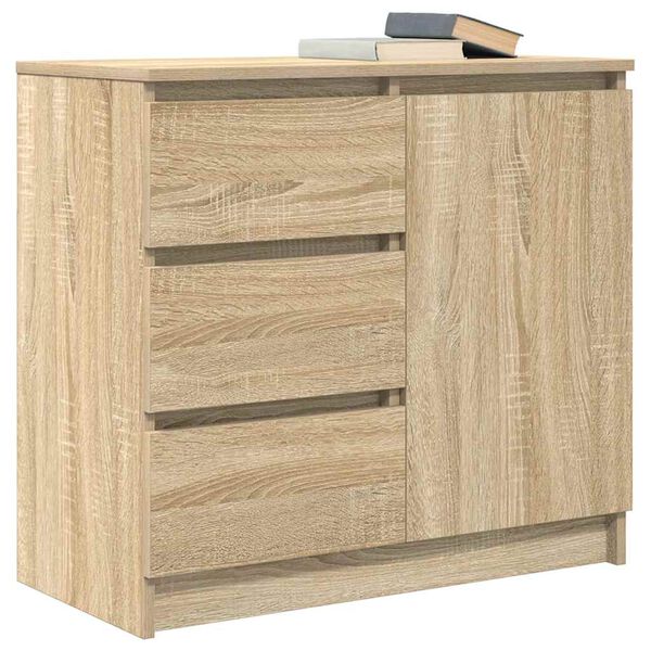 vidaXL Buffet avec tiroir ch&ecirc;ne sonoma 71x35x65 cm bois d'ing&eacute;nierie