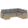 vidaXL Salon de jardin avec coussins 7 pcs beige r&eacute;sine tress&eacute;e