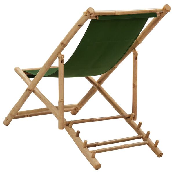vidaXL Chaise de terrasse Bambou et toile Vert