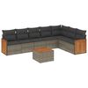 vidaXL Salon de jardin 8 pcs avec coussins gris r&eacute;sine tress&eacute;e