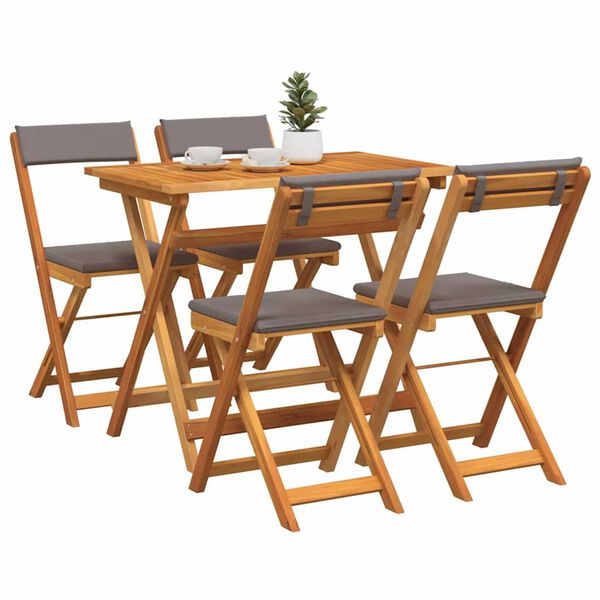 vidaXL Ensemble bistrot 5 pcs Marron Bois d'acacia massif