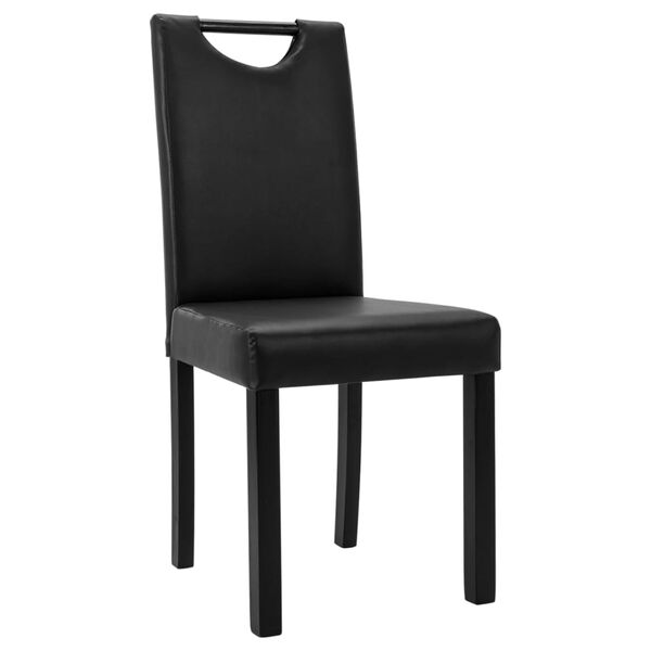 vidaXL Chaises &agrave; manger lot de 6 noir similicuir