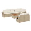 vidaXL Salon de jardin avec coussins 9 pcs beige r&eacute;sine tress&eacute;e