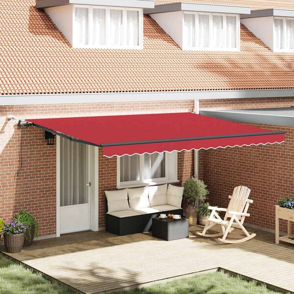 vidaXL Tissu de auvent avec Rouge 450 &times; 350 cm Polyester