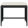 vidaXL Chaise de jardin avec tabouret noir résine tressée