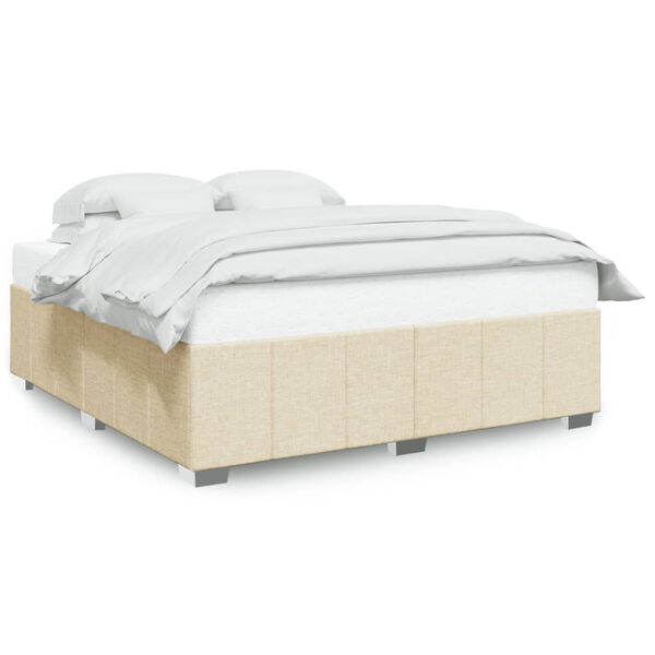 vidaXL Cadre de lit sans matelas cr&egrave;me 200x200 cm tissu