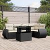vidaXL Salon de jardin 6 pcs avec coussins noir r&eacute;sine tress&eacute;e