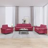 vidaXL Ensemble de canap&eacute;s 3 pcs avec coussins Rouge bordeaux Velours
