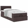vidaXL Cadre de lit ottoman avec matelas marron fonc&eacute; 90x190 cm tissu