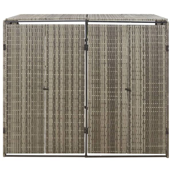 vidaXL Abri pour poubelle double Gris 140x80x117 cm Résine tressée