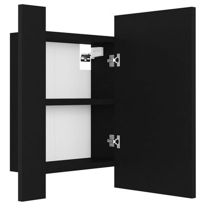 vidaXL Armoire à miroir de salle de bain LED Noir 40x12x45cm Acrylique