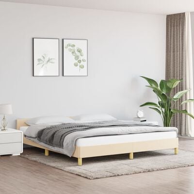 vidaXL Cadre de lit sans matelas crème 180x200 cm tissu