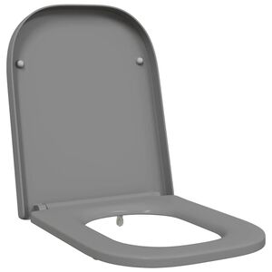 vidaXL Siège de Toilette à Libération Rapide Gris 44.5 x 35 x 3.6 cm