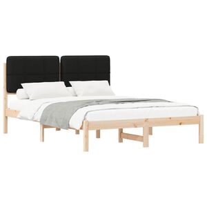 vidaXL Cadre de lit avec t&ecirc;te de lit rembourr&eacute;e Noir 140 x 200 cm