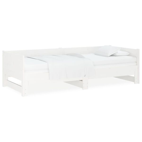 vidaXL Lit coulissant sans matelas blanc 2x(80x200)cm