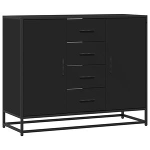 vidaXL Buffet noir 92x35x76 cm bois d&rsquo;ing&eacute;nierie
