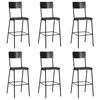 vidaXL Chaises de bar lot de 6 noir contreplaqu&eacute; solide et acier