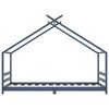 vidaXL Cadre de lit d'enfant Gris Bois de pin massif 90x200 cm