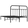 vidaXL Cadre de lit m&eacute;tal sans matelas avec t&ecirc;te de lit noir 120x190cm
