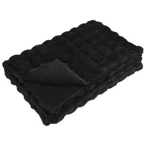 vidaXL Couverture en fausse anti-d&eacute;rapante Olite Noir 130 x 150 cm