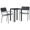 vidaXL Ensemble de meubles d'ext&eacute;rieur 3 pc Anthracite Acier