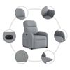 vidaXL Fauteuil inclinable &eacute;lectrique Gris clair Tissu
