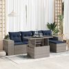vidaXL Salon de jardin avec coussins 6 pcs gris r&eacute;sine tress&eacute;e acacia