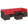 vidaXL Ensemble de canap&eacute; de jardin 8 pc Marron Poly Rattan